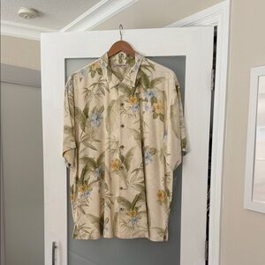 Tommy Bahama Floral Print Dress Shirt - Cream, Green, Blue, Yellow